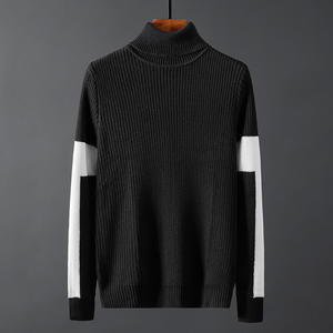<b>Men</b> Plain <b>Turtleneck</b> <b>Sweater</b> Minimalist Winter Knit Top Wholesale - Product Image 2