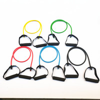 Bandas de resistencia de Yoga de 5 niveles con asas Entrenamientos en casa Entrenamiento de fuerza Pilates Moldeador de cuerpo Boxeo Fitness Cuerdas de estiramiento