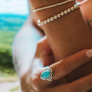 Belle bague Arizona Turquoise déclaration bague en argent sterling 925 bijoux en pierres précieuses naturelles faits à la main pour les femmes - Product Image 4