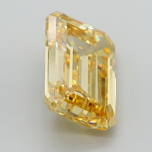 Diamante suelto de corte esmeralda, amarillo intenso, cultivado en laboratorio, certificado por IGI, para joyería fina al por mayor. - Product Image 5