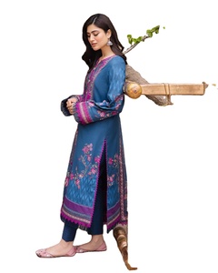 Salwar Kameez Azul para Mujer, Diseño Elegante para Bodas, Graduaciones o Playa, Largo hasta el Suelo, Secado Rápido, Viscosa Antiarrugas - Product Image 4