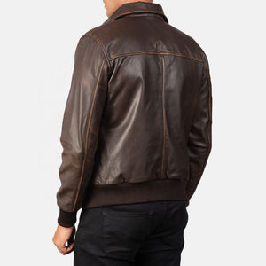 <b>Men</b> <b>Brown</b> Bomber <b>Leather</b> <b>Jacket</b> Customized Sheep <b>Leather</b> <b>Jacket</b> for <b>Men</b> Quilted <b>Leather</b> <b>Jacket</b> Best for Winter - Product Image 5