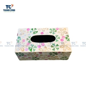 Superventas, la colección más barata, caja de pañuelos decorativa rústica, cubierta con incrustaciones de perlas, venta al por mayor, exhibición de hogar de Vietnam, venta al por mayor - Product Image 4