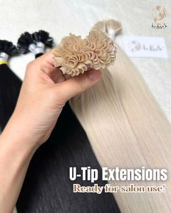 Extensiones de cabello humano vietnamita alineado con cutícula de alta calidad, paquetes súper doblemente dibujados con punta en U virgen de queratina Remy rusa 100% - Product Image 1