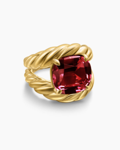 Women's 18K <b>Gold</b> Plated Red Diamond <b>Ring</b> Marbella Jewelry <b>Amethyst</b> Diamonds IGI Certified Fashion Jewelry for Weddings Parties - Product Image 1