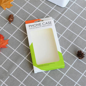 Boîte d'emballage en papier pour étui de téléphone portable avec fenêtre transparente en PVC, trou de suspension, universelle, pour coque de téléphone, emballage cadeau direct - Product Image 1