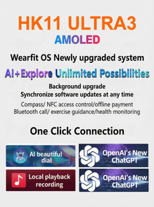 สมาร์ทวอทช์ 2026 Hk11 <span class=keywords><strong>Ultra</strong></span> 3 AMOLED รุ่นที่ 3 นาฬิกาอัจฉริยะสำหรับผู้ชาย ซีรีส์ 11 ChatGPT NFC สมาร์ทวอทช์ หน่วยความจำ 2GB ROM <span class=keywords><strong>IWO</strong></span> <span class=keywords><strong>Watch</strong></span> - Product Image 5
