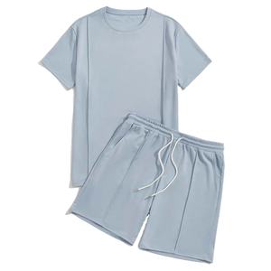 Camisetas de dos piezas para hombre y conjuntos cortos de chándal informal deportivo de verano de manga corta de primera calidad ropa de playa informal de dos piezas - Product Image 5