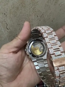 Montre en diamant Moissanite certifié GRA VVS pour homme, passe le testeur de diamant, acier inoxydable, montre de luxe sertie de diamants, style Hip Hop - Product Image 2