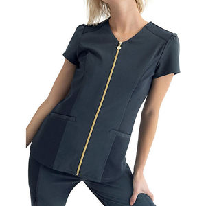 Custom Medical Hospital <b>Scrub</b> Uniforms Medical <b>Scrubs</b> V-Neck Zipper Nurses <b>Scrubs</b> <b>Sets</b> for Women Soft Stretchy Uniform - Product Image 4