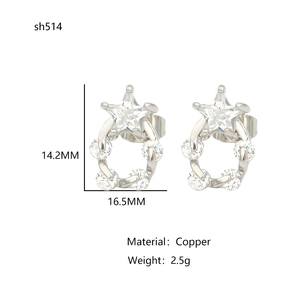NYH Wholesale Fashion Korean Style <strong>CZ</strong> Jewelry Tiny Minimalist Zircon Stud Earring for Women Wedding Gift - Product Image 6