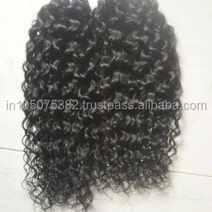 Unprocessed Indian Virgin Remy Human <b>Hair</b> Jerry <b>Curly</b> Machine Weft <b>Extensions</b> at Factory Prices - Product Image 1