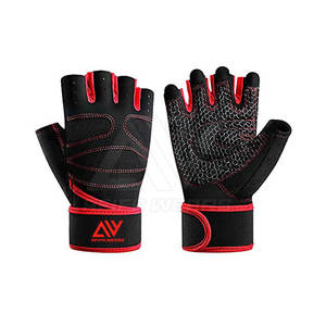 Guantes deportivos de cuero de alta calidad Diseño de medio Dedo de verano para ejercicios nuevos al aire libre-Hecho en Pakistán - Product Image 1