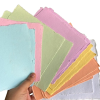 Lot de feuilles de papier coton pastel faites à la main, bord festonné, pour scrapbooking, fournitures de journalisation artisanale, taille personnalisable