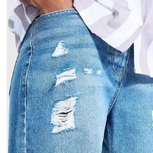 Shorts en jean décontractés pour hommes, coupe slim, effet vieilli, 100 % coton, séchage rapide, légers, vente en gros - Product Image 4