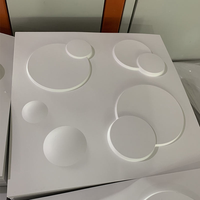 MOI Deco Cercle PVC Matériel 3D Motif Panneau Mural Panneau Mural pour Intérieur Déco pour Salle à Manger Installé Blanc Mat