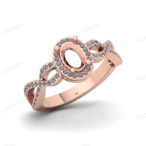 Bijouterie en argent sterling plaqué or 925 de bonne qualité à l'exportation Bijouterie ovale 8x6mm Résine semi-monture Fabricant en gros - Product Image 2