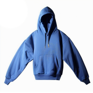 เสื้อมีฮู้ดผ้าคอตตอนออร์แกนิคโอเวอร์ไซส์ดีไซน์ฮิปฮอปทรงหลวมผ้าหนาออกแบบได้ตามต้องการ - Product Image 4