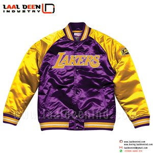 OEM personnalisé chenille broderie logo manches en cuir bleu clair baseball bomber letterman varity veste logo entièrement personnalisé - Product Image 2