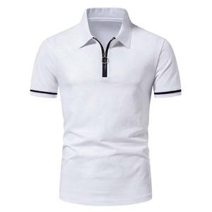 Offre Spéciale polo avec logo brodé personnalisé pour homme en coton avec fermeture éclair polo grande taille en couleur unie respirant pour l'été - Product Image 5