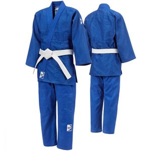 Traje de Judo Junior Green Hill, Kimono Azul de Algodón para Niños, Ropa Deportiva para Entrenamiento de Karate, Taekwondo, Lucha y MMA - Product Image 3