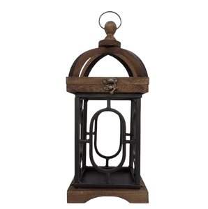 Lanternes à bougies en bois vintage pour décoration intérieure et extérieure de la maison Bougeoir en bois pour décors d'intérieur - Product Image 6