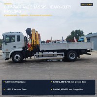 Camion grue articulée JAC 4x2 XCMC SQZ160 de 8 tonnes, grue de camion à bras pliant hydraulique pour la construction