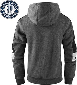 Sudadera con capucha de lana de algodón 100% Vintage con cremallera completa para hombre invierno cálido sin forro cómodo y elegante características personalizadas capucha - Product Image 3