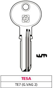 Llave Punzonada de Latón Te7 (g. Vag 2) Tesa - Product Image 1