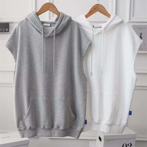 Vente en gros de sweats à capuche vierges EcoSmart personnalisés en tissu tricoté sans manches avec impression 3D en caoutchouc pour la saison d'automne - Product Image 1