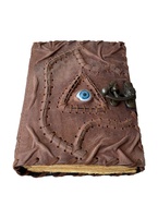 Journal Vintage 100% en cuir véritable Hocus Pocus Livre de sorts Prop Cadeaux Halloween Décoration Décor Cahier Couleur Marron Journal