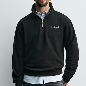 Sweat-shirt pour homme, col montant, service OEM, prix de gros, respirant / matière ajustable, manches longues avec poignets et ceinture côtelés - Product Image 1