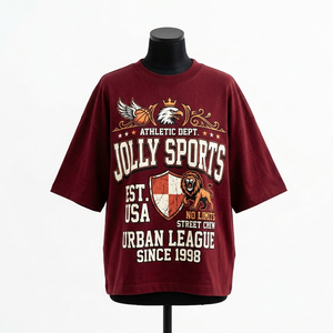 Camiseta Premium de Algodón Jersey 220 GSM para Mujer, Talla Grande, Color Borgoña, Estilo Urbano, con Estampado Gráfico y Logotipo Personalizado - Product Image 5