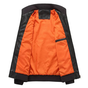 แจ็คเก็ตหนังวัวแท้สำหรับผู้ชายกันลมเคลือบโลโก้ด้านหน้าแฟชั่นใหม่สำหรับฤดูใบไม้ผลิ - Product Image 5