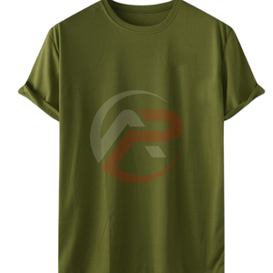 T-shirt uni de haute qualité pour hommes 100% coton T-shirt respirant T-shirt imprimé avec logo personnalisé Chemise de coupe régulière - Product Image 4