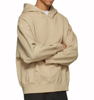 Sudadera de algodón 100% de gran tamaño unisex de gran tamaño con logotipo personalizado impreso sin cordón liso teñido de alta calidad Sudadera con capucha en blanco otoño