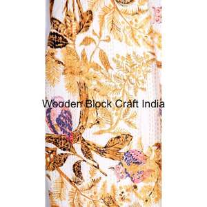 Magnifique robe kimono décontractée pour femmes en coton pur fait main, matelassée Kantha, longue, pour l'hiver et l'automne, broderie florale multicolore, ceinture - Product Image 4