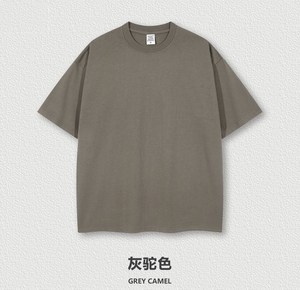 T-shirt oversize à épaules tombantes 100% coton épais pour hommes T-shirt blanc à col montant et poids lourd pour hommes - Product Image 6