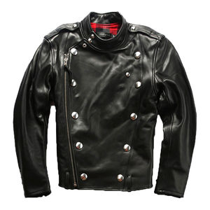 แจ็คเก็ตหนังแท้สไตล์คลาสสิกสำหรับผู้ชาย ดีไซน์ใหม่ แต่งหมุด แนวสตรีทแฟชั่น คอตั้ง กันน้ำ เป็นมิตรกับสิ่งแวดล้อม เหมาะสำหรับฤดูหนาว - Product Image 1