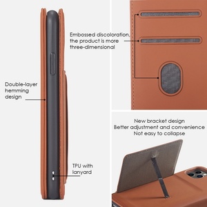 Étui de téléphone portable en cuir de luxe pour 17 Pro Max, design portefeuille, emplacements pour cartes, antichoc, léger, compatible avec 14 Plus 13 Pro Max - Product Image 2