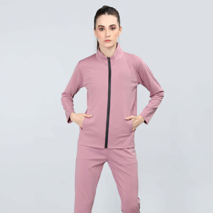 Survêtement personnalisé à fermeture éclair pour femmes, brodé, respirant et extensible, deux pièces, ensemble de vêtements de sport, veste à fermeture éclair, pantalon de jogging, gym, yoga - Product Image 2
