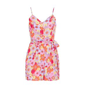 Combinaison courte tendance et décontractée imprimée rose et violet pour filles Utilisation décontractée disponible à un prix abordable depuis l'Inde - Product Image 1