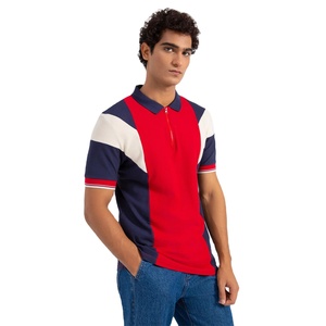Latest Summer Arrival Men Stylish <b>Colour</b> <b>Block</b> Panelled Casual Polo Shirt With Short Sleeves And Collar For Sale - Product Image 1