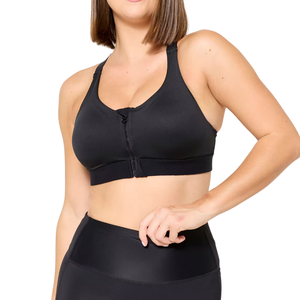 Soutien-gorge de sport simple à maintien élevé pour femmes, fermeture éclair avant, séchage rapide, écologique, confortable, soutien-gorge de fitness, course à pied, entraînement, personnalisé, sans couture - Product Image 1