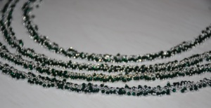 Chaîne de chapelet de perles Hydro de quartz vert enveloppée de fil plaqué argent de qualité supérieure, chaîne de perles de chapelet épais pour la recherche de bijoux - Product Image 6