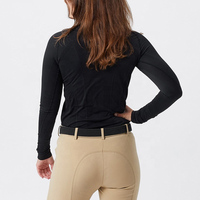 Nouvelle Arrivée Chemises d'équitation pour femmes à manches longues, coupe ajustée, en coton respirant, couleur personnalisable, haute qualité, sous-vêtement de base pour l'équitation
