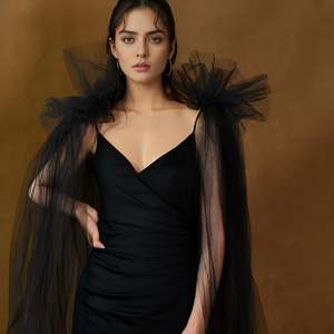 Bridella MG52-B Floral Voile <b>Shawl</b> Long Ethnic Satin Jersey Plain Cotton Black Mesh Soft Drape Warm <b>Wrap</b> for Weddings Proms - Product Image 5