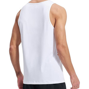 Quick Dry Polyester Cotton Knit Tank Top for <b>Men</b> With Custom Logo Summer Loose Design Sleeveless T-shirts <b>Sports</b> <b>Vest</b> - Product Image 3