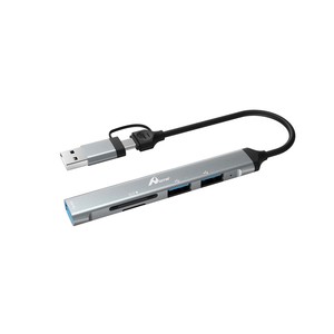 5 EN 1 USB A/TYPE C vers USB2.0 * 2 USB3.0 * 1 TF/SD * 1 Hubs USB HC-77A - Product Image 2