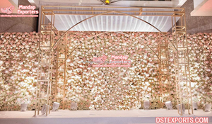 Mandap de mariage arabe en or découpé au laser, dernières arches métalliques pour mariage, mandap marocain en métal découpé au laser, décoration d'événements au Royaume-Uni - Product Image 4